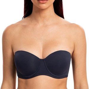 MELENECA Women's Strapless Bra for Large Bust Back Smoothing with Underwire 36B